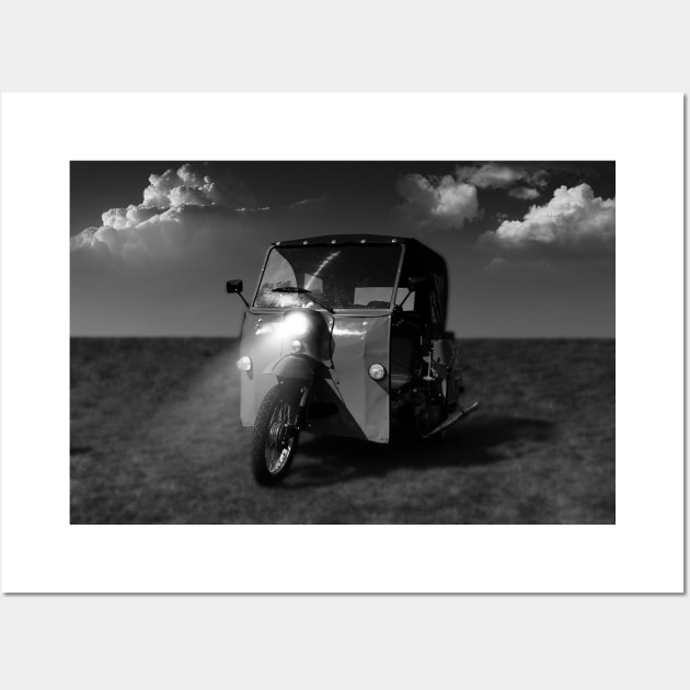 Simson Duo - DDR Classic Bike, black white Wall Art by hottehue